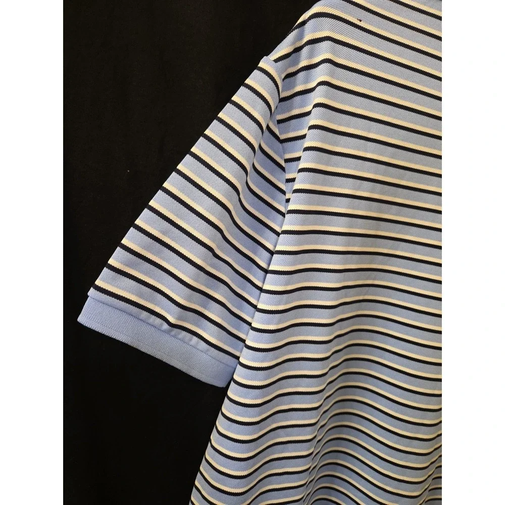 Polo Ralph Lauren Performance Golf Shirt Mens L Blue‎ Stretch Striped NWOT KNIT